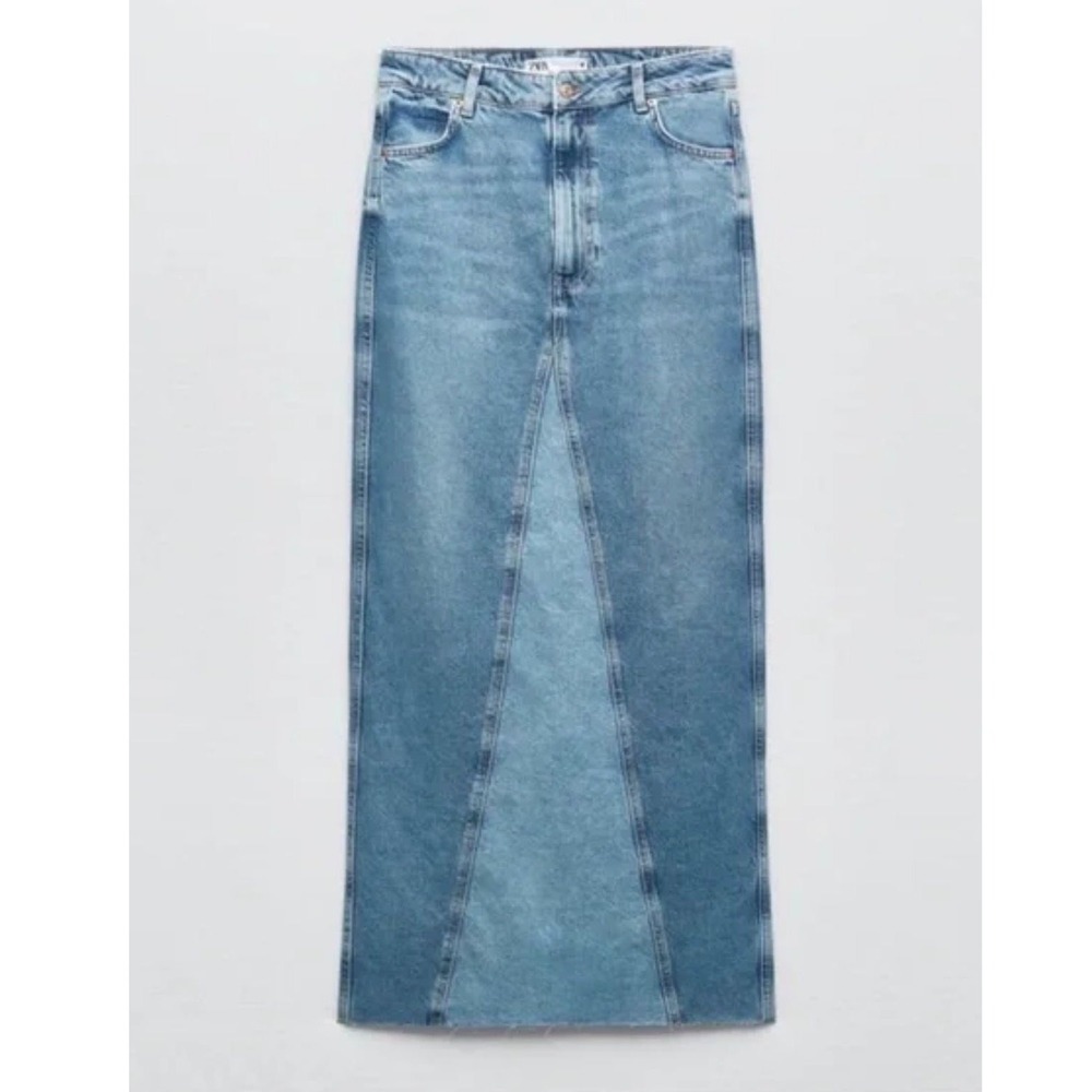 ZARA Denim Maxi Skirt Size XS New With Tag‎ Needs Minor Repair $180 Retail - Picture 3 of 7